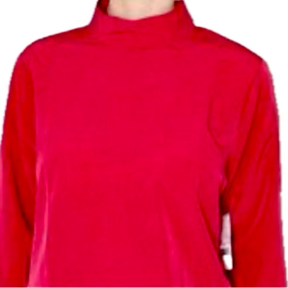 IMNYC Mock-neck Blouse (hot pink-red)